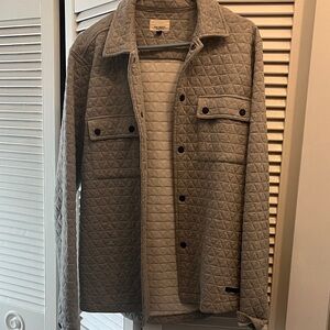 Quilted Light Gray Shirt Jacket